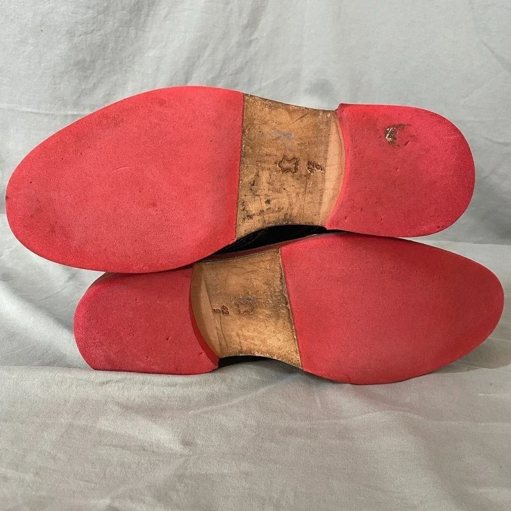 Bold! By Soxy Men's 9 Handmade Leather Suede Wingtip‎ Red Black Dress Shoes